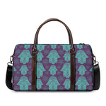Turquoise Hamsa Pattern Print Duffle Bag
