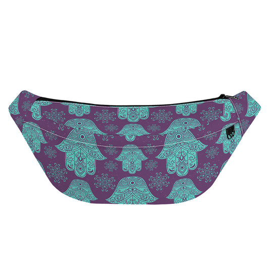 Turquoise Hamsa Pattern Print Fanny Pack