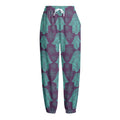 Turquoise Hamsa Pattern Print Fleece Lined Knit Pants