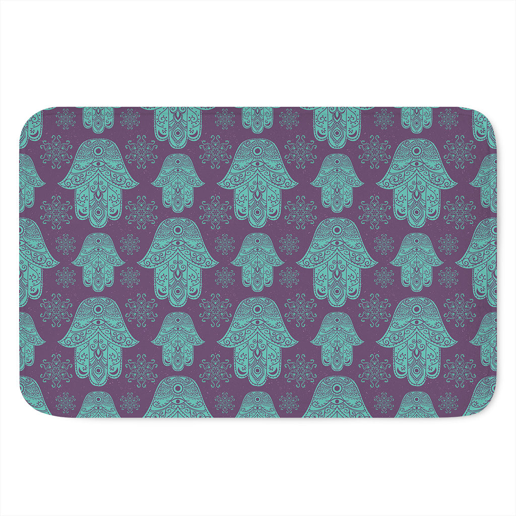 Turquoise Hamsa Pattern Print Indoor Door Mat