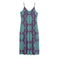 Turquoise Hamsa Pattern Print Jersey Midi Cami Dress