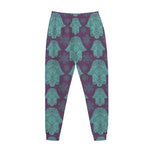 Turquoise Hamsa Pattern Print Jogger Pants