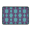 Turquoise Hamsa Pattern Print Kitchen Mat