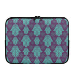 Turquoise Hamsa Pattern Print Laptop Sleeve