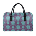 Turquoise Hamsa Pattern Print Leather Duffel Bag