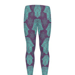 Turquoise Hamsa Pattern Print Men's leggings