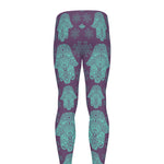 Turquoise Hamsa Pattern Print Men's leggings