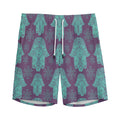 Turquoise Hamsa Pattern Print Men's Athletic Shorts