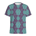 Turquoise Hamsa Pattern Print Men's Sports T-Shirt