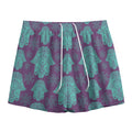 Turquoise Hamsa Pattern Print Mesh Shorts