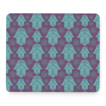 Turquoise Hamsa Pattern Print Mouse Pad