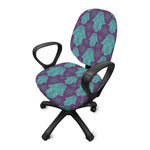 Turquoise Hamsa Pattern Print Office Chair Cover
