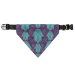 Turquoise Hamsa Pattern Print Over The Collar Dog Bandana