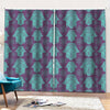 Turquoise Hamsa Pattern Print Pencil Pleat Curtains