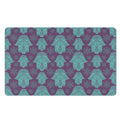 Turquoise Hamsa Pattern Print Polyester Doormat