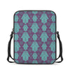 Turquoise Hamsa Pattern Print Rectangular Crossbody Bag