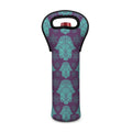 Turquoise Hamsa Pattern Print Single Neoprene Wine Tote