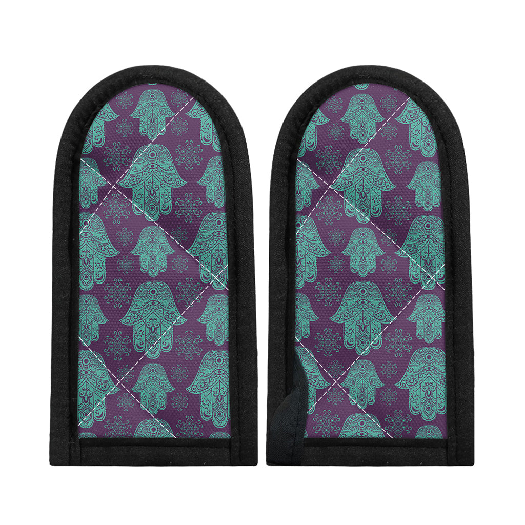 Turquoise Hamsa Pattern Print Skillet Handle Cover