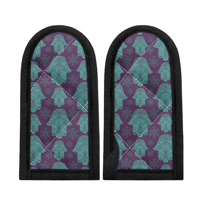 Turquoise Hamsa Pattern Print Skillet Handle Cover