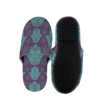 Turquoise Hamsa Pattern Print Slippers