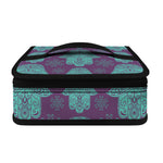 Turquoise Hamsa Pattern Print Small Lunch Bag