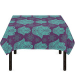 Turquoise Hamsa Pattern Print Tablecloth