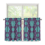 Turquoise Hamsa Pattern Print Tier Curtains