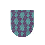 Turquoise Hamsa Pattern Print Toilet Lid Cover