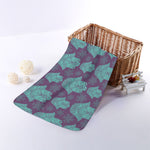 Turquoise Hamsa Pattern Print Towel