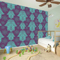 Turquoise Hamsa Pattern Print Wall Sticker
