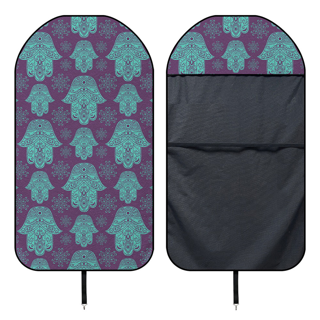 Turquoise Hamsa Pattern Print Waterproof Car Seat Cover