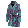 Turquoise Hamsa Pattern Print Women's Bathrobe