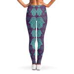 Turquoise Hamsa Pattern Print Women's Leggings