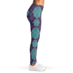 Turquoise Hamsa Pattern Print Women's Leggings