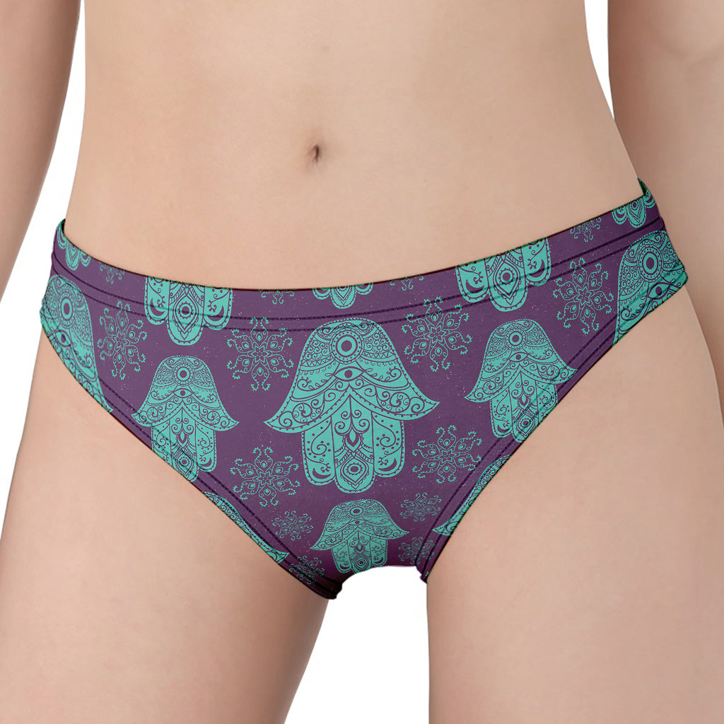 Turquoise Hamsa Pattern Print Women's Panties