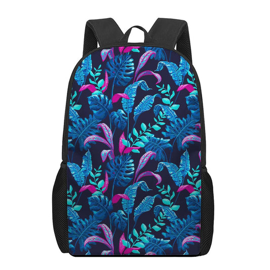 Turquoise Hawaii Tropical Pattern Print 17 Inch Backpack