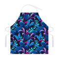 Turquoise Hawaii Tropical Pattern Print Adjustable Apron
