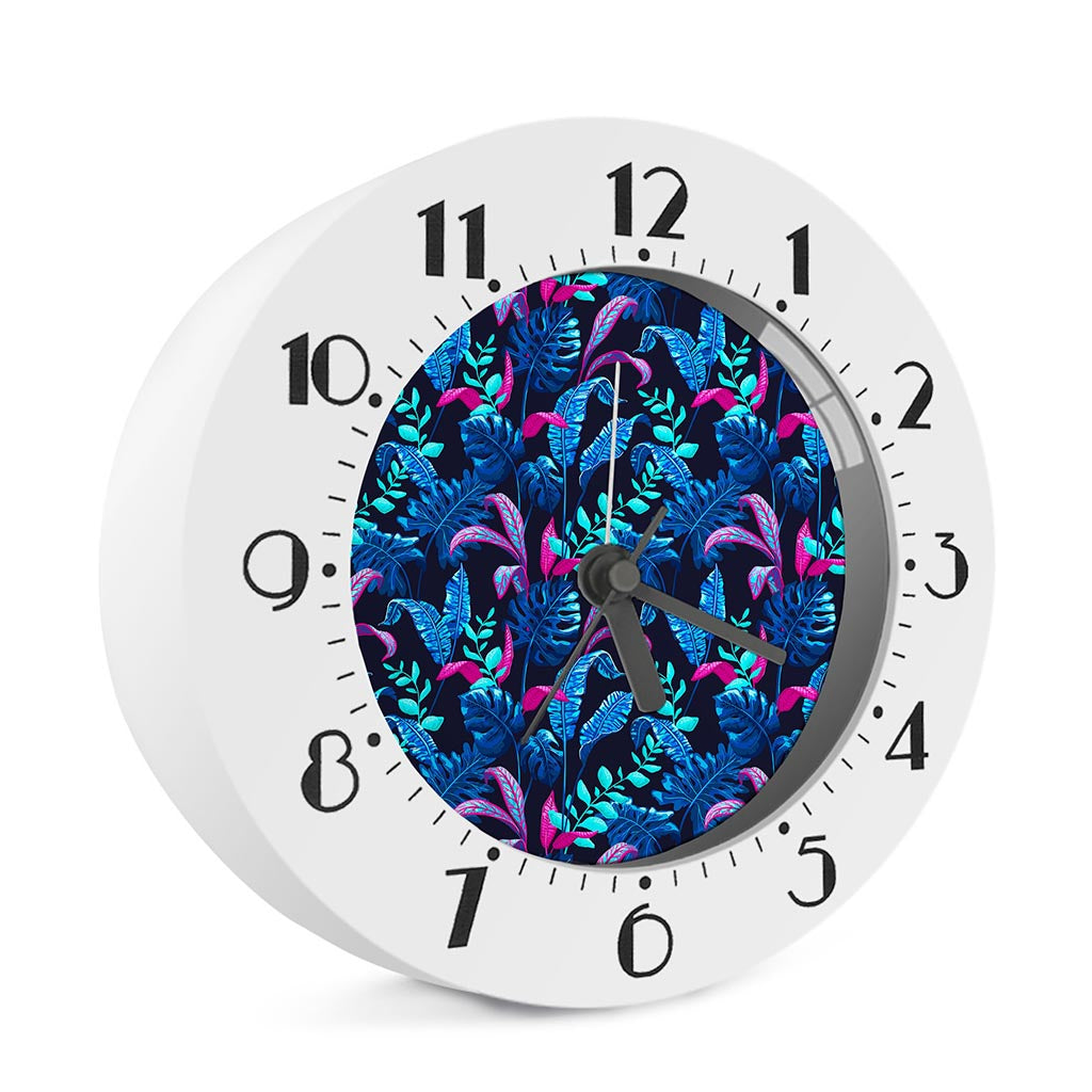 Turquoise Hawaii Tropical Pattern Print Alarm Clock