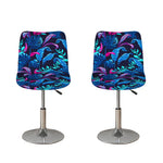 Turquoise Hawaii Tropical Pattern Print Bar Stool Covers