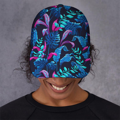 Turquoise Hawaii Tropical Pattern Print Baseball Cap