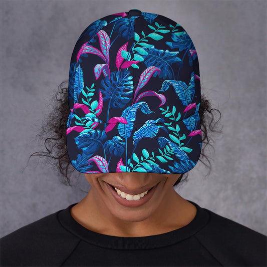 Turquoise Hawaii Tropical Pattern Print Baseball Cap
