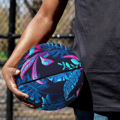 Turquoise Hawaii Tropical Pattern Print Basketball