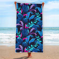 Turquoise Hawaii Tropical Pattern Print Beach Towel