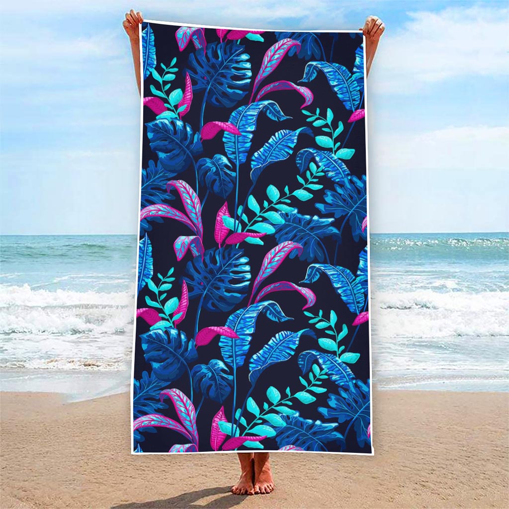 Turquoise Hawaii Tropical Pattern Print Beach Towel