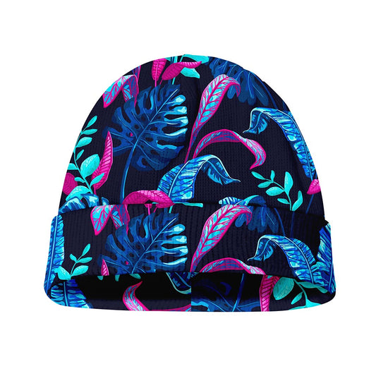 Turquoise Hawaii Tropical Pattern Print Beanie