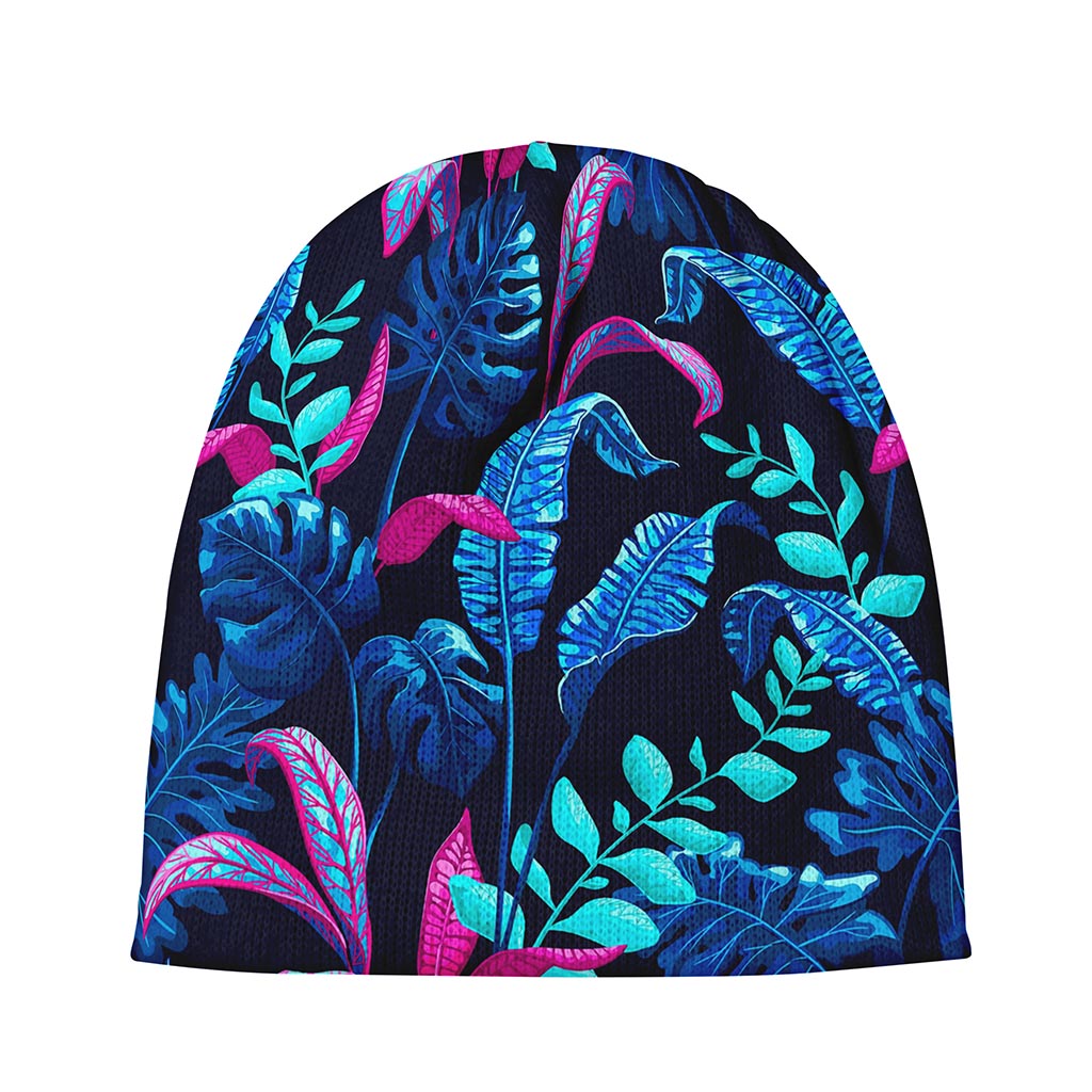 Turquoise Hawaii Tropical Pattern Print Beanie