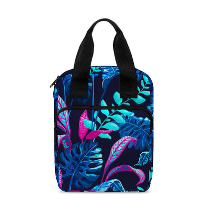Turquoise Hawaii Tropical Pattern Print Bible Tote Bag