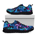 Turquoise Hawaii Tropical Pattern Print Black Running Shoes
