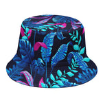 Turquoise Hawaii Tropical Pattern Print Bucket Hat