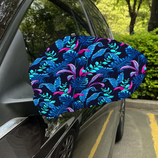 Turquoise Hawaii Tropical Pattern Print Car Side Mirror Covers